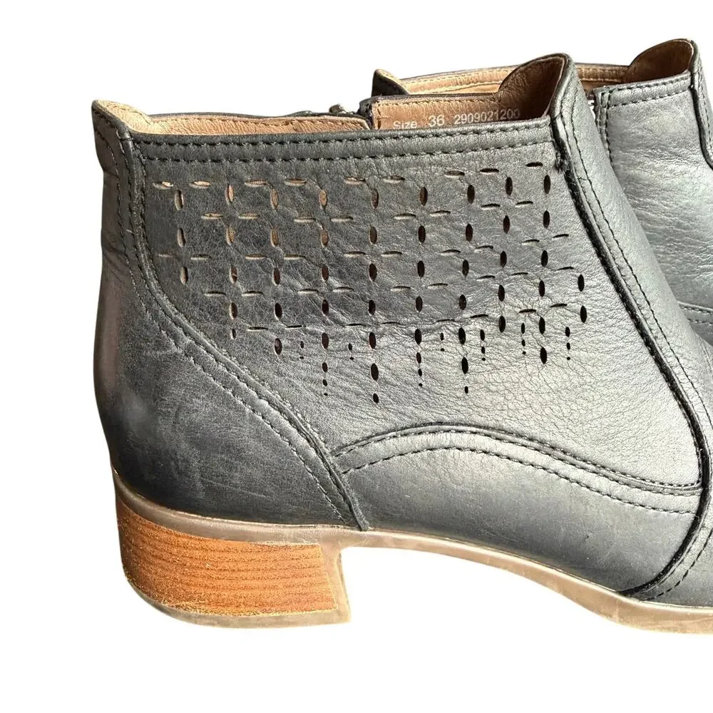 Dansko Liberty Ankle Booties Women’s Black Burnished‎ Nappa Leather - Size 36